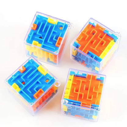 Mini 3D Maze Magic Cube Six-Sided Transparent Puzzle Speed Cube Rolling Ball Cubes Maze Toys for Stress Reliever Toys