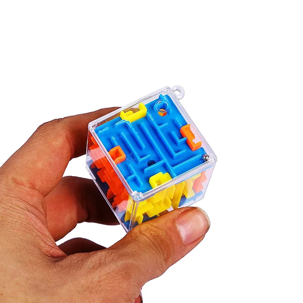 Mini 3D Maze Magic Cube Six-Sided Transparent Puzzle Speed Cube Rolling Ball Cubes Maze Toys for Stress Reliever Toys