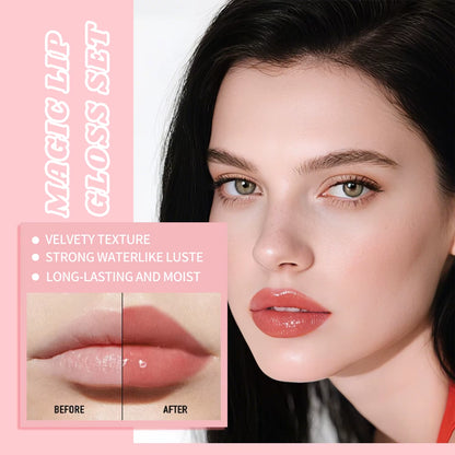Indulge in Glamour: 6 Pcs Sparkling Lip Gloss Set - Moisturizing, Non-Stick, and Perfect for Every Occasion!