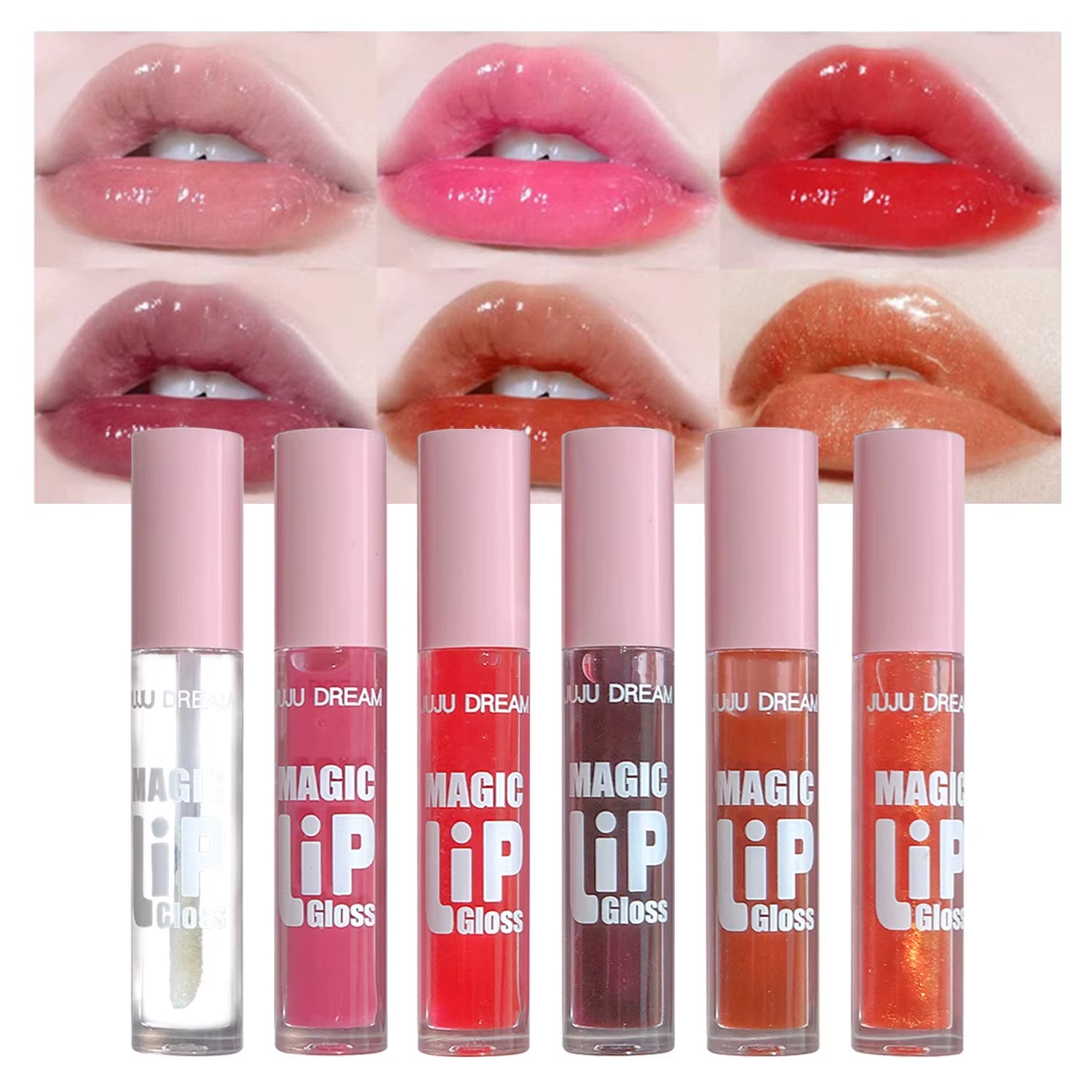 Indulge in Glamour: 6 Pcs Sparkling Lip Gloss Set - Moisturizing, Non-Stick, and Perfect for Every Occasion!