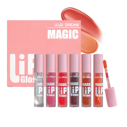 Indulge in Glamour: 6 Pcs Sparkling Lip Gloss Set - Moisturizing, Non-Stick, and Perfect for Every Occasion!