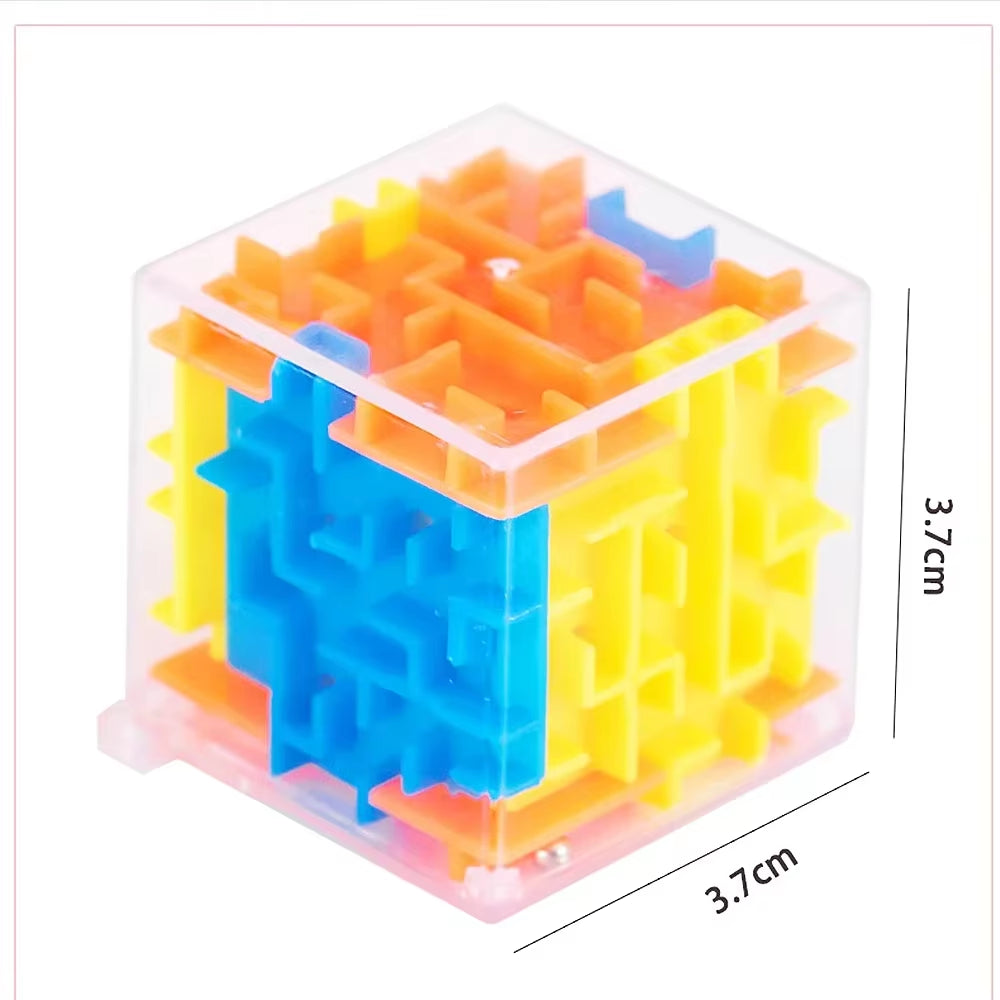 Mini 3D Maze Magic Cube Six-Sided Transparent Puzzle Speed Cube Rolling Ball Cubes Maze Toys for Stress Reliever Toys