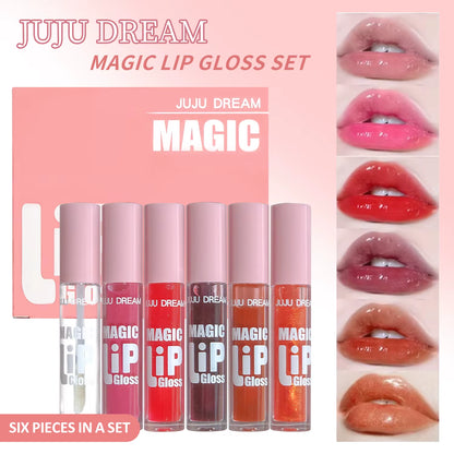 Indulge in Glamour: 6 Pcs Sparkling Lip Gloss Set - Moisturizing, Non-Stick, and Perfect for Every Occasion!
